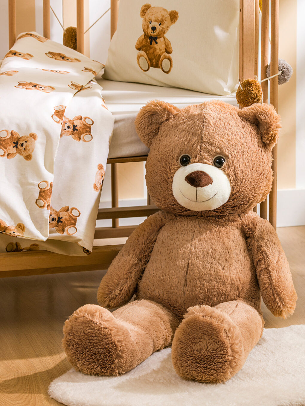 LCW HOME Kahverengi Ayıcık Figürlü Dolgulu Pelüş Bebek Kırlent 90 Cm - 2
