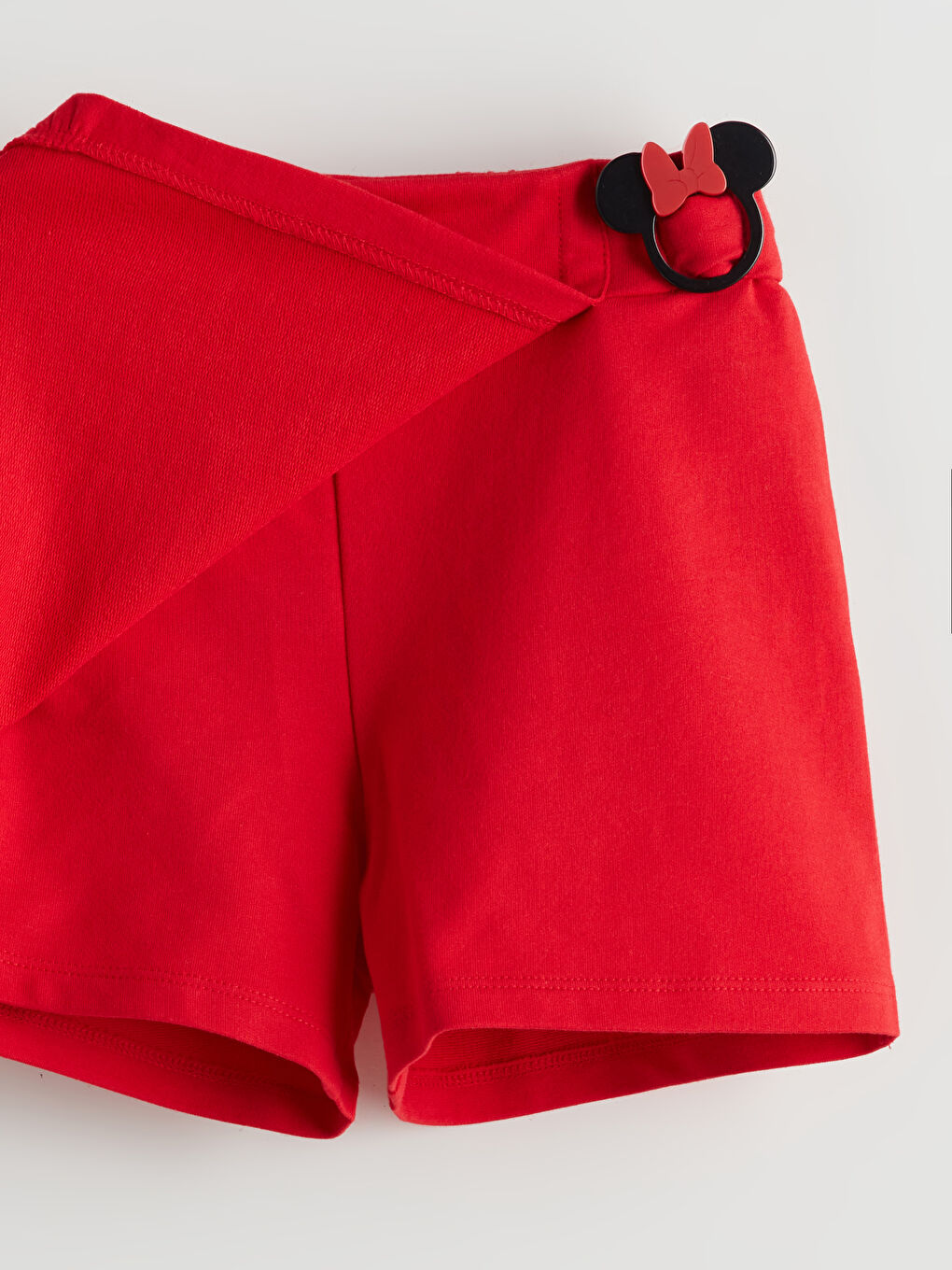 Kırmızı Minnie Mouse Tokalı Kız Çocuk Şort Etek-1