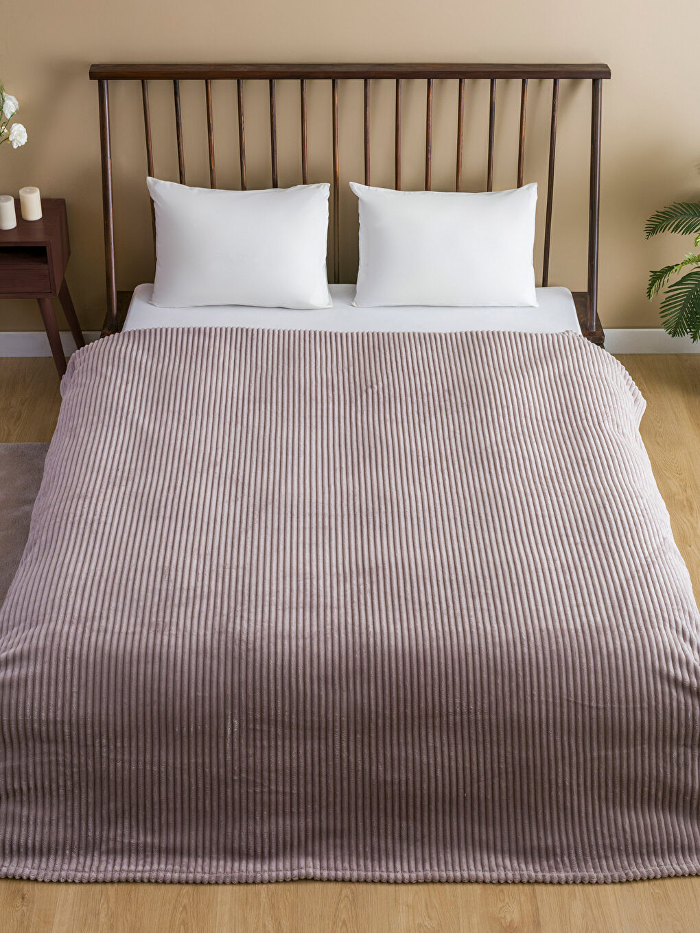 Ribbed Welsoft Double Blanket 200x220 cm-1