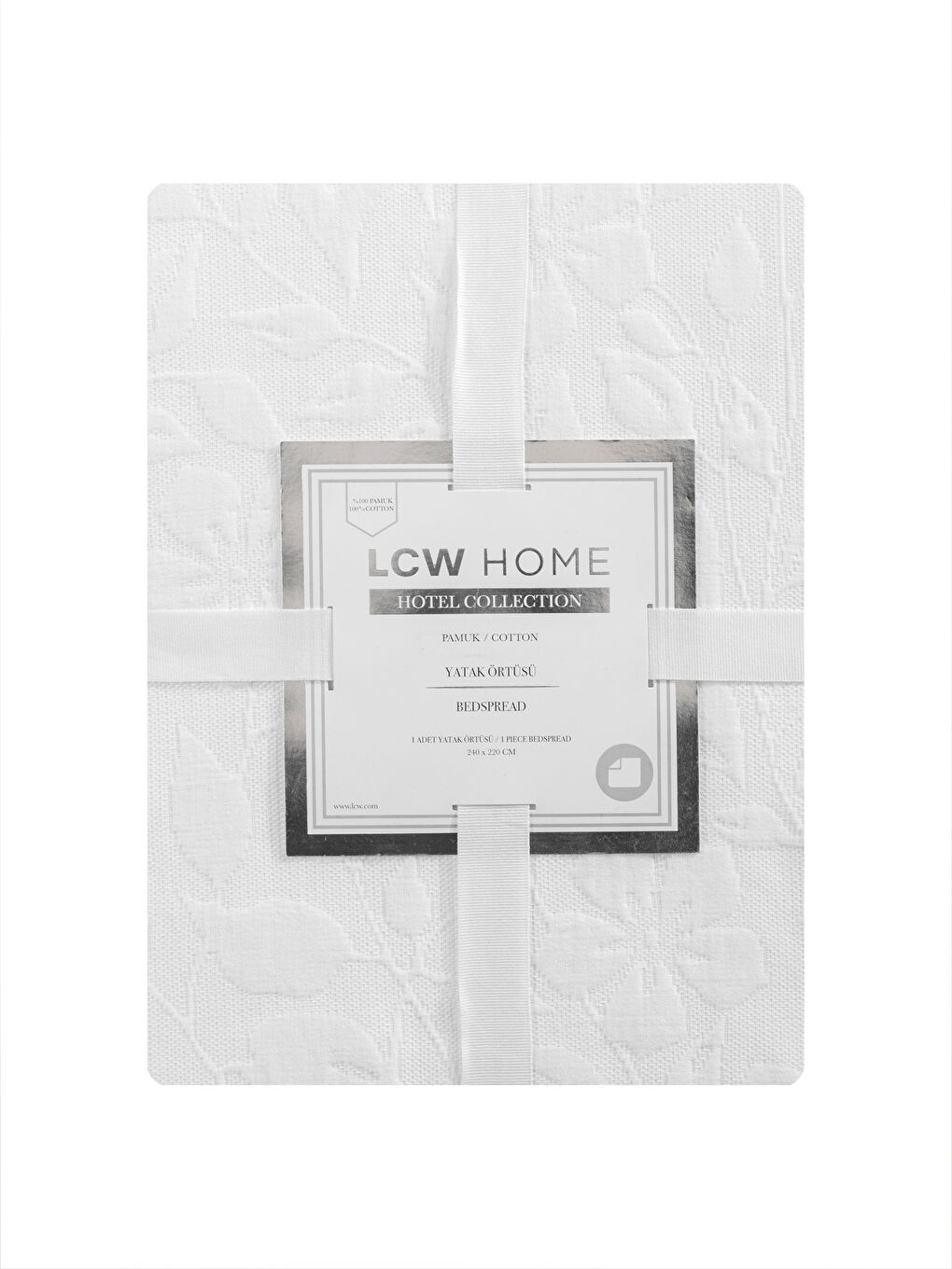 LCW HOME Beyaz Çiçek Desenli Tek Kişilik Yatak Örtüsü - 4