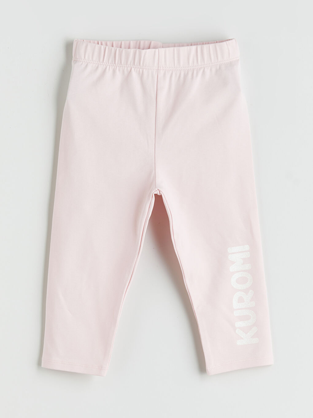 Pembe Beli Lastikli Kuromi Baskılı Kız Çocuk Tayt