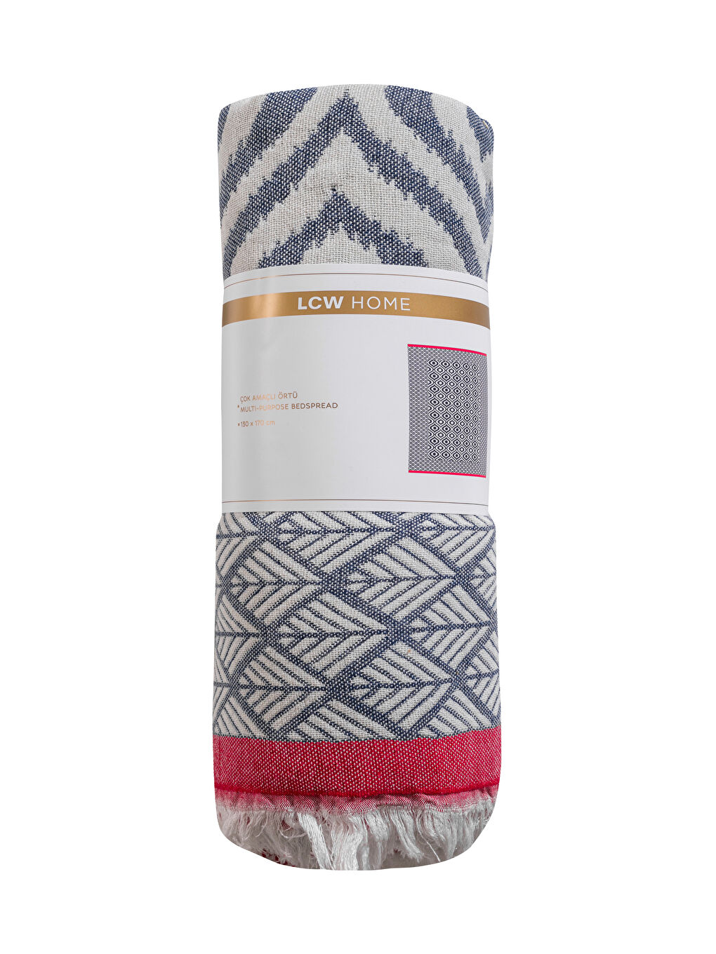 Fringed Single Bedspread 130x170 cm-3