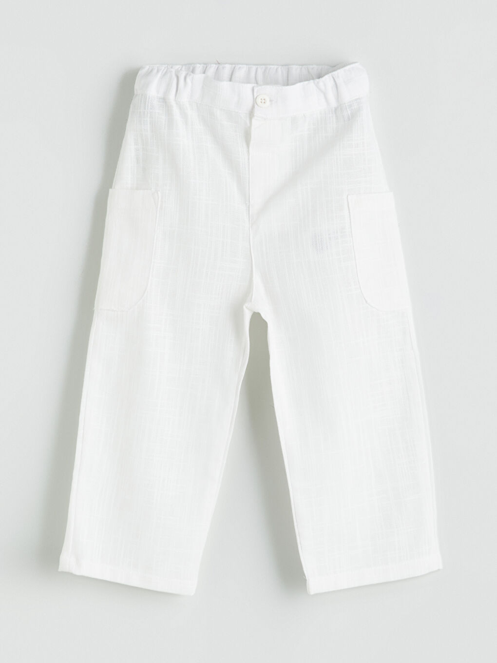 Ekru Beli Lastikli Erkek Bebek Basic Pantolon