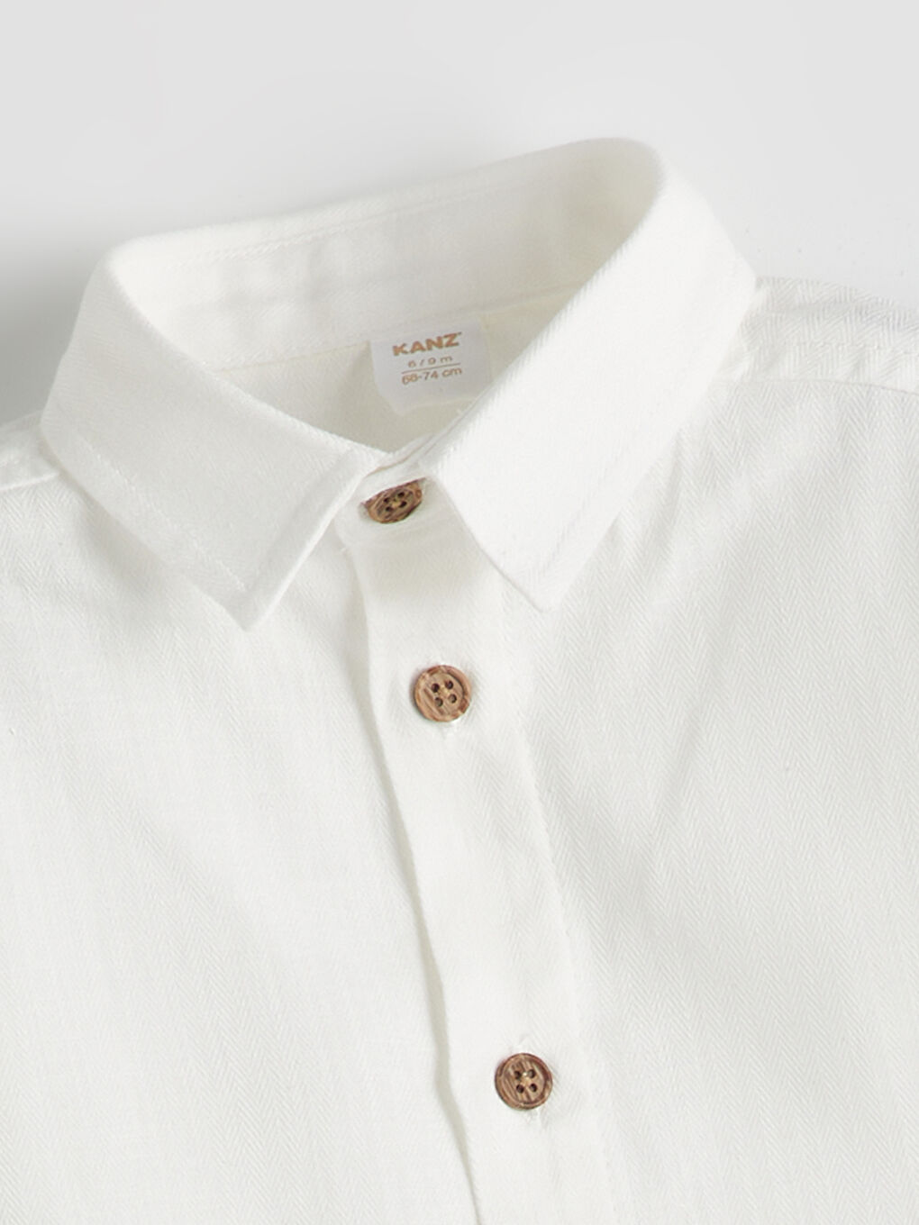 Ekru Basic Erkek Bebek Gömlek-1