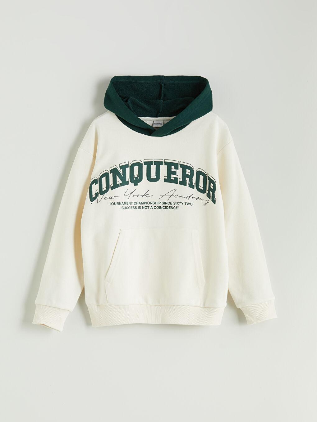 Ekru Kapüşonlu Erkek Çocuk Sweatshirt-2