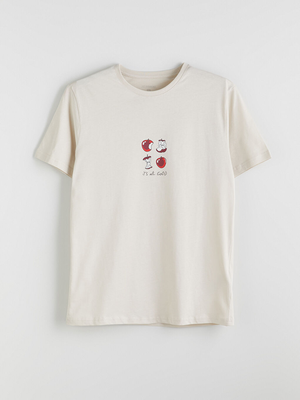 Gri Bisiklet Yaka Kısa Kollu Erkek Pijama Üst