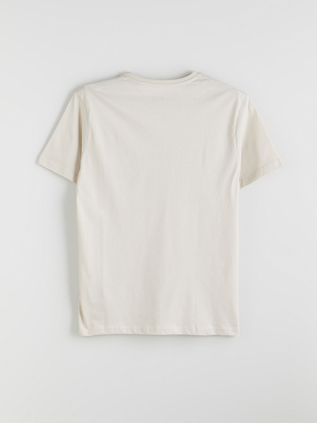 Gri Bisiklet Yaka Kısa Kollu Erkek Pijama Üst-1