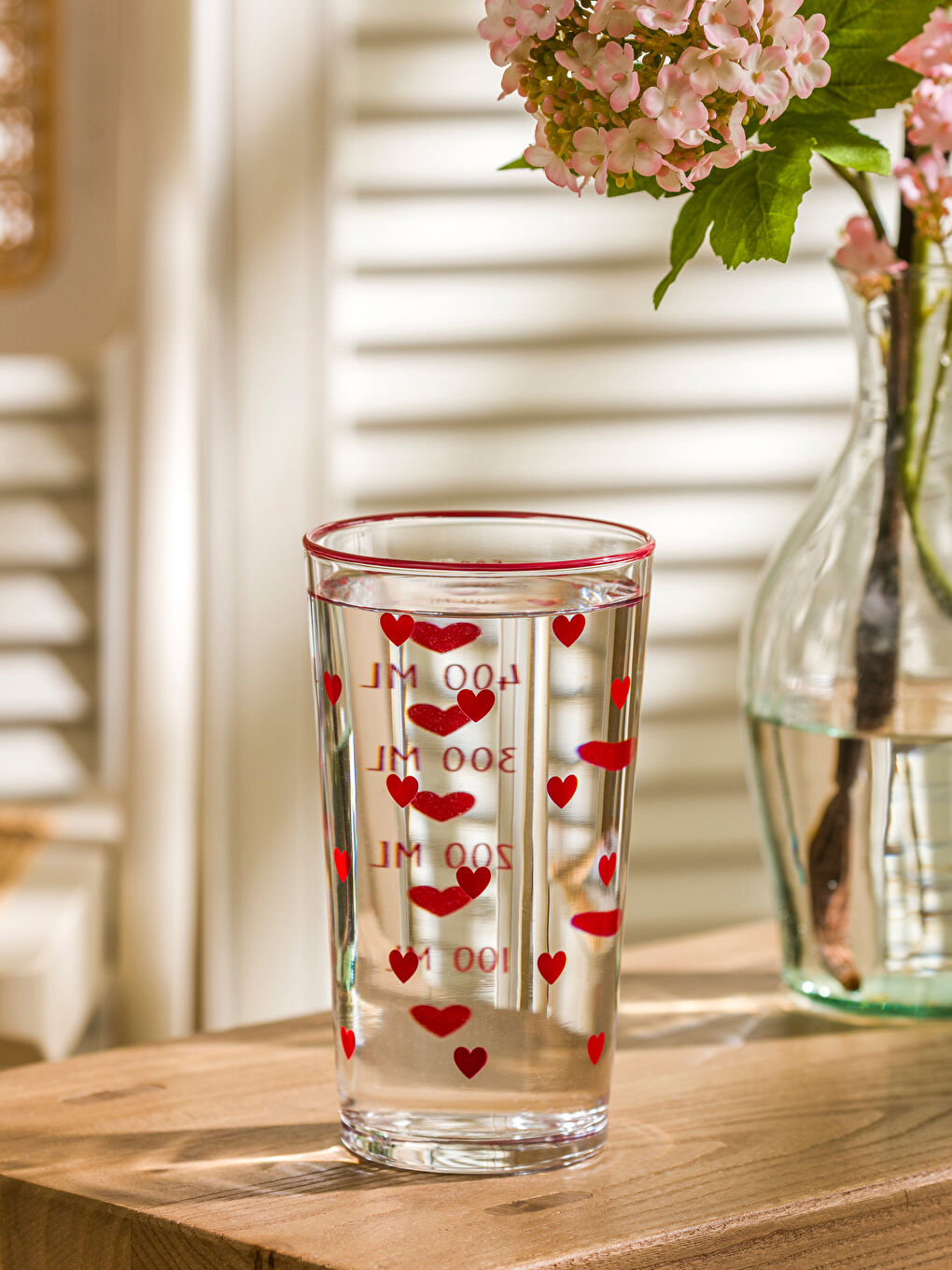 LCW HOME Kirmizi Kalp Baskılı Cam Su Bardağı 500 ml