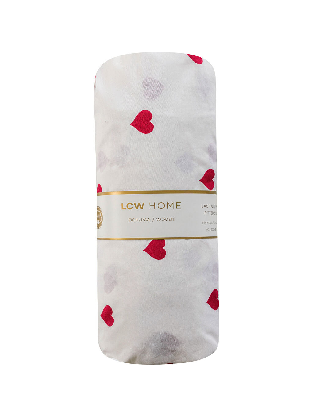 LCW HOME Kırmızı Kalp Desenli Tek Kişilik Lastikli Çarşaf - 4
