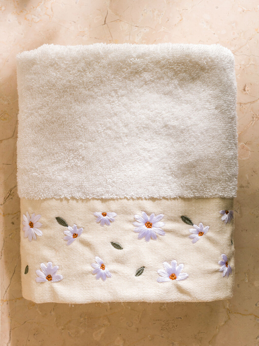 Embroidered Floral Cotton Hand Towel 50x80 cm -S5ME51Z8-EEW
