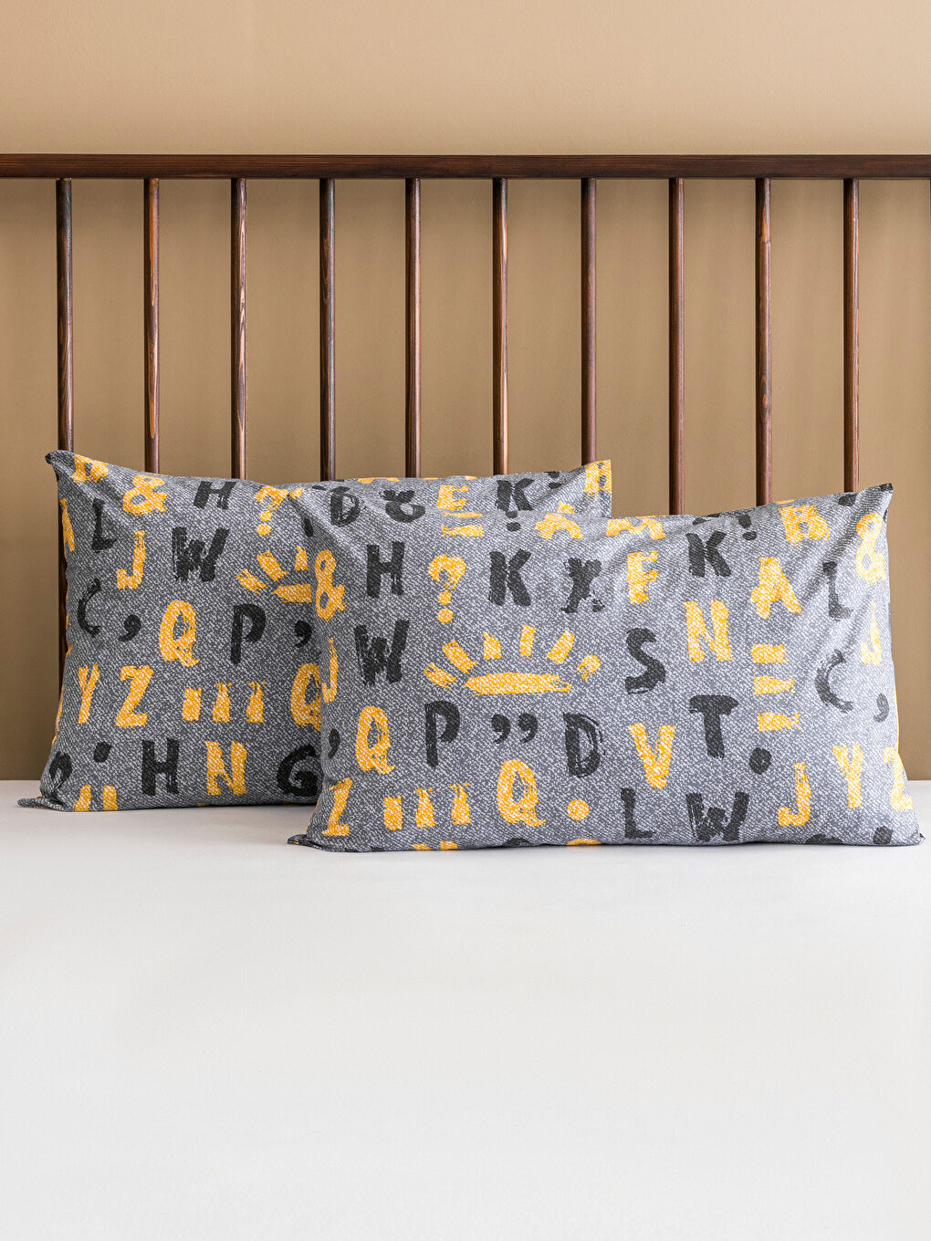 Karışık Baskılı Pamuklu Yastık Kılıfı 2'li 50x70 cm-1