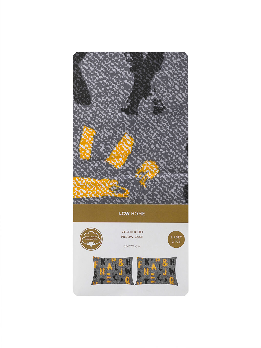 Karışık Baskılı Pamuklu Yastık Kılıfı 2'li 50x70 cm-3