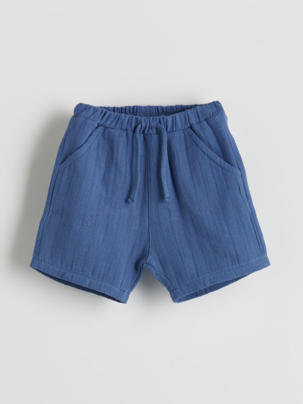Mavi Beli Lastikli Basic Erkek Bebek Şort
