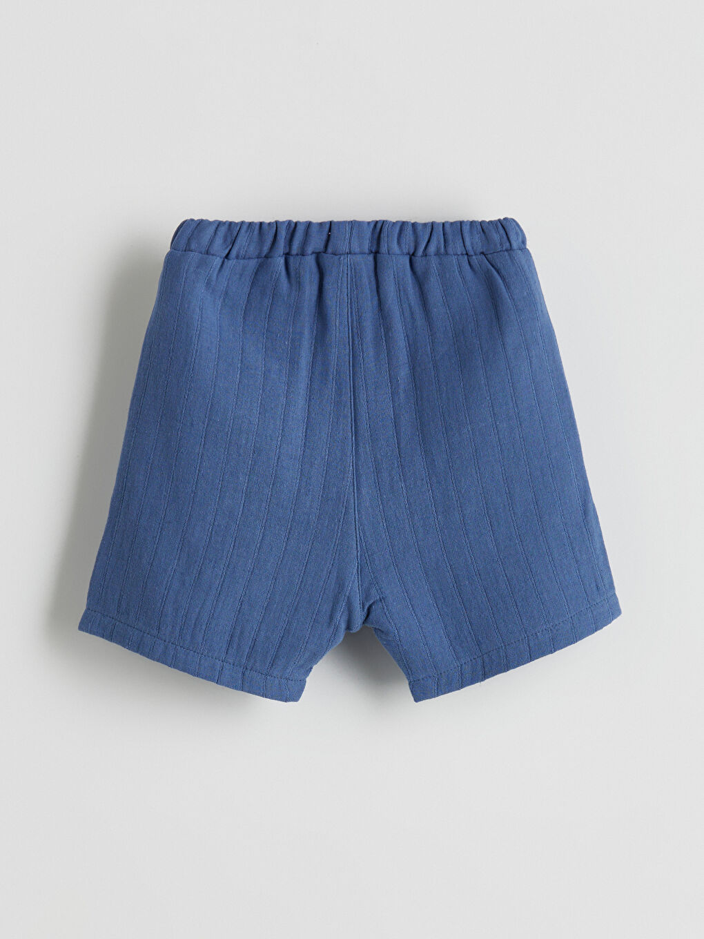 Mavi Beli Lastikli Basic Erkek Bebek Şort-2
