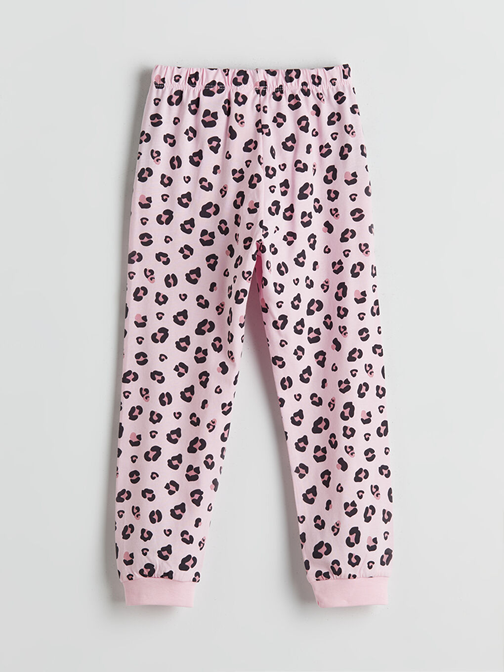 Pembe Beli Lastikli Baskılı Kız Çocuk Pijama Alt-1