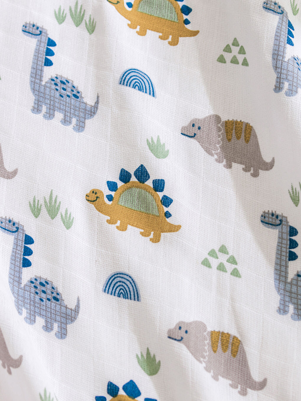 Ekru Baskılı Erkek Bebek Müslin Örtü 90x100 cm-2