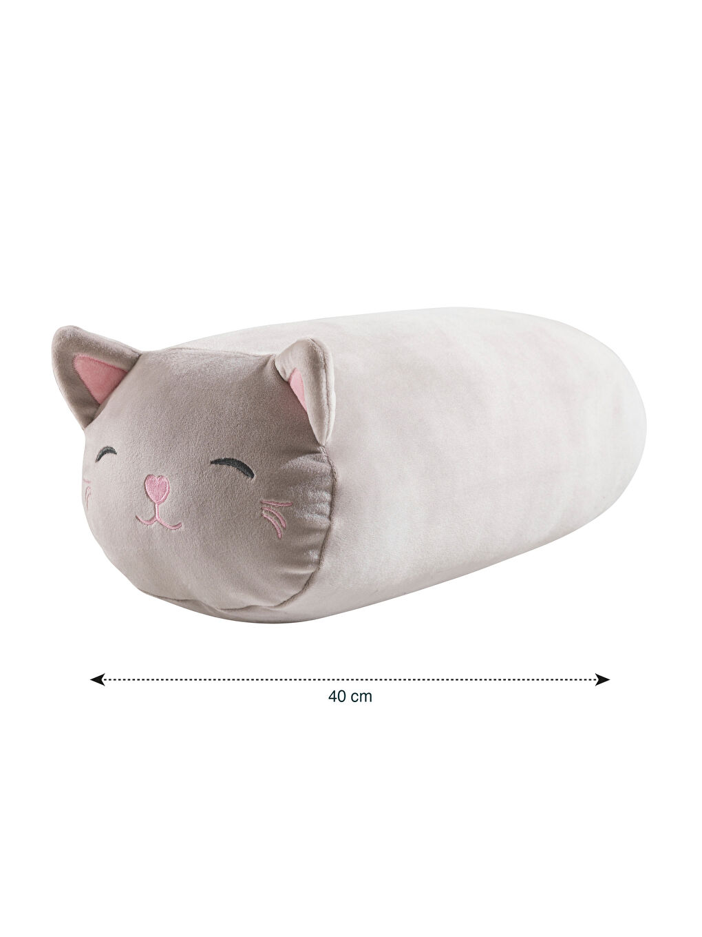 LCW HOME Gri Kedi Figürlü Pelüş Bebek Kırlent 40 cm - 3