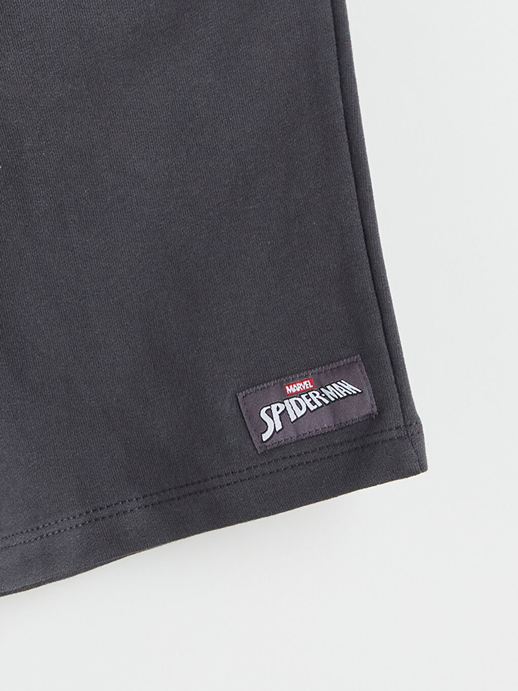 Antrasit Beli Lastikli Spider-Man Baskılı Erkek Çocuk Şort-1