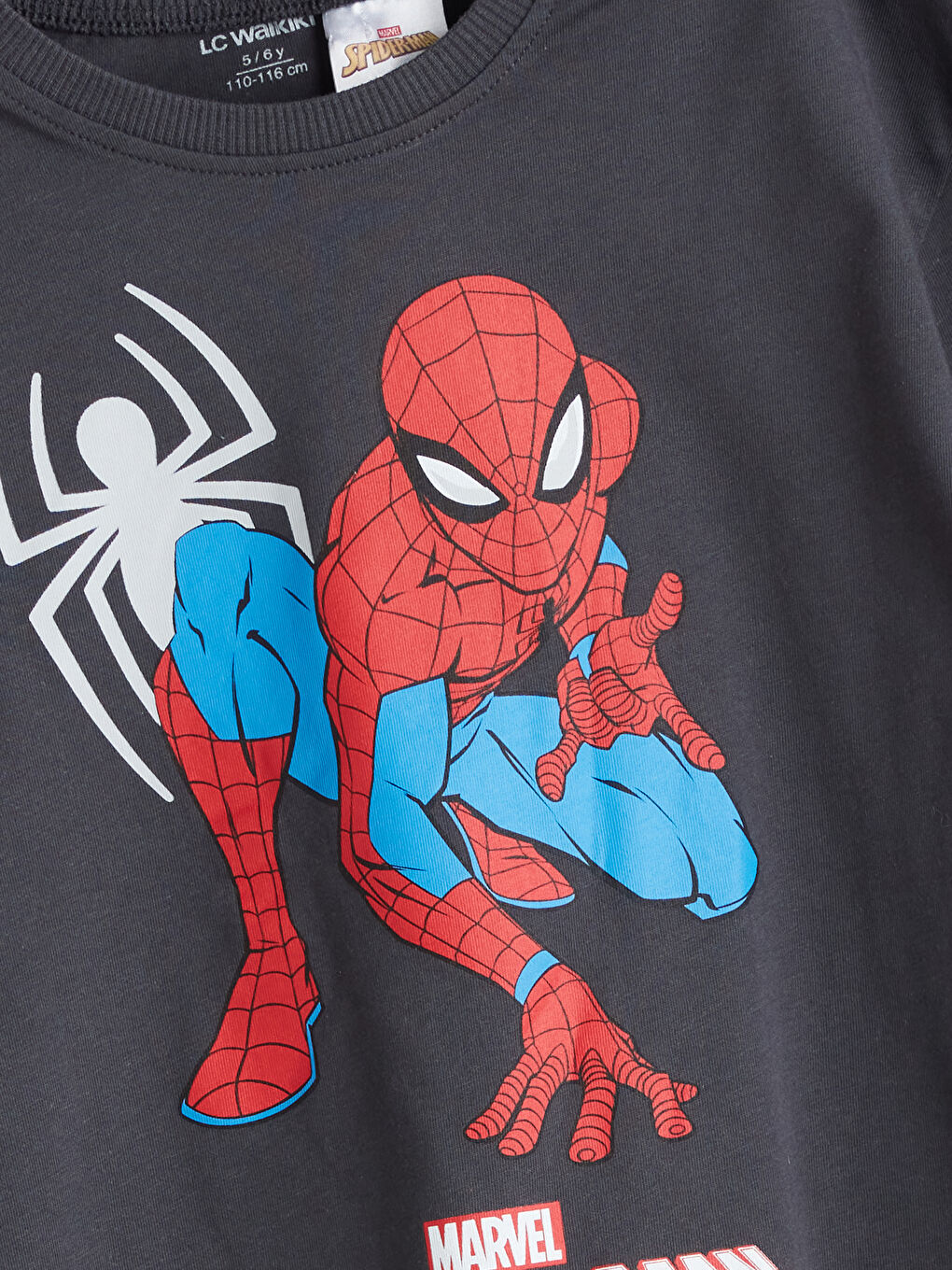 Antrasit Spider-Man Baskılı Erkek Çocuk Tişört-1