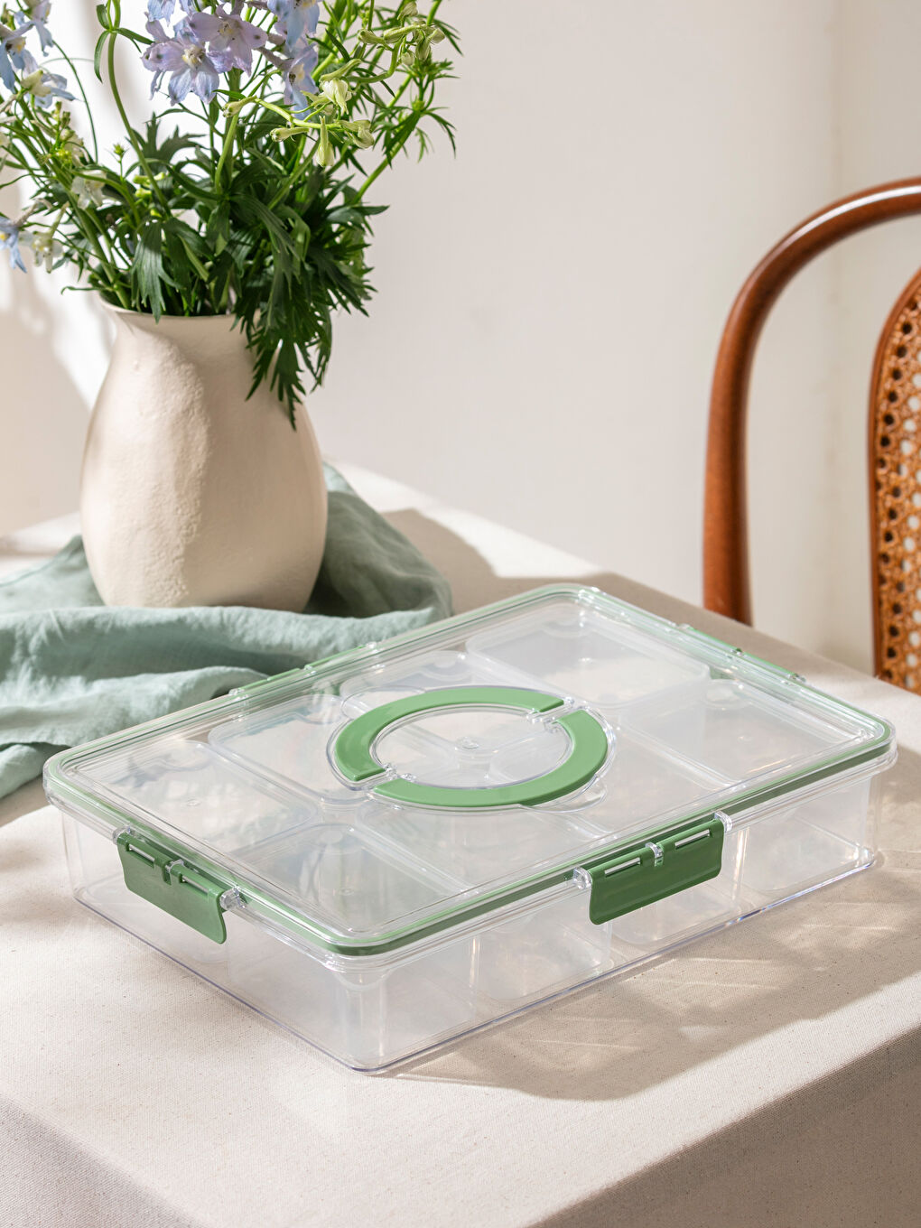 Renksiz Bölmeli Saklama Kabı