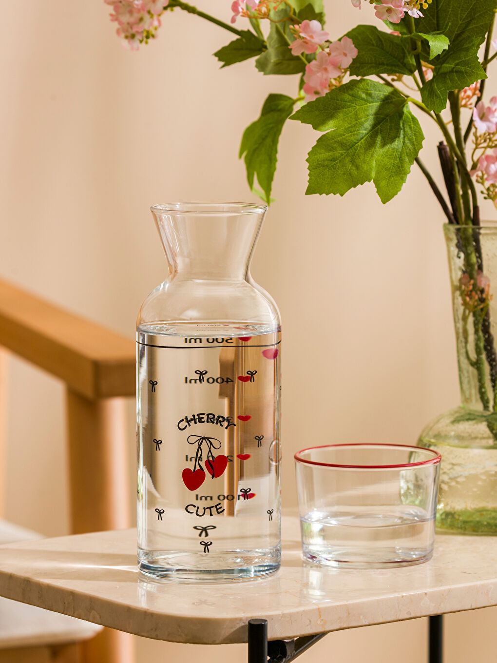 Karışık Baskılı Cam Sürahi 700 ml