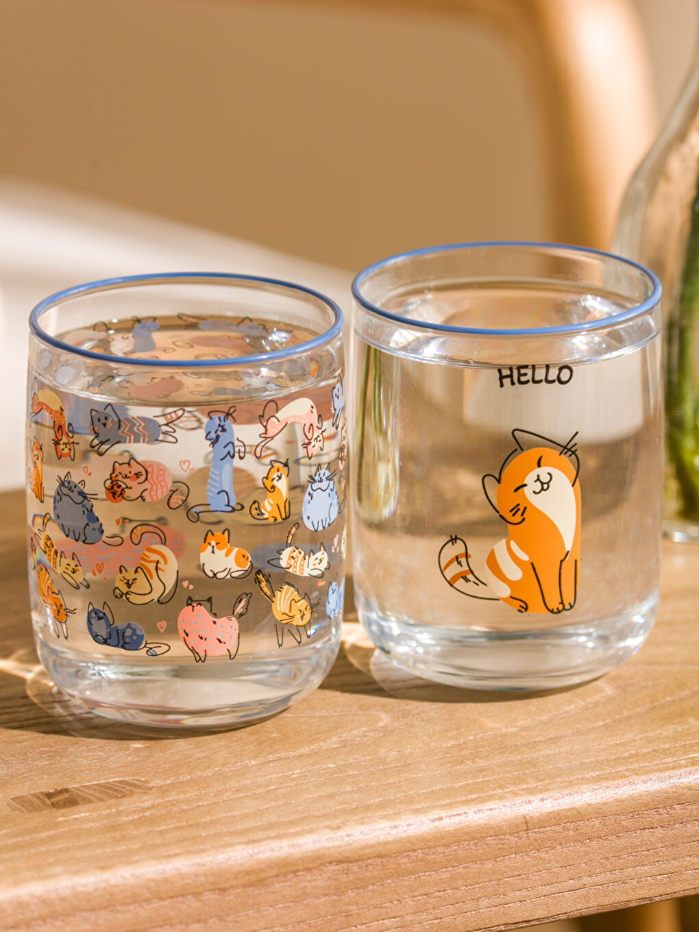 Karışık Kedi Baskılı Bardak Seti 3'lü 280 ml-2