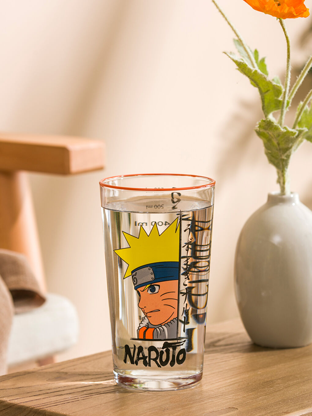 Karışık Naruto Baskılı Cam Bardak 570 ml