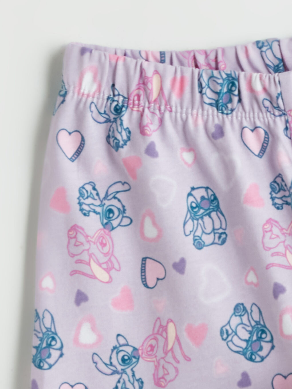 Pembe Stitch & Angel Baskılı Kız Çocuk Pijama Alt-3