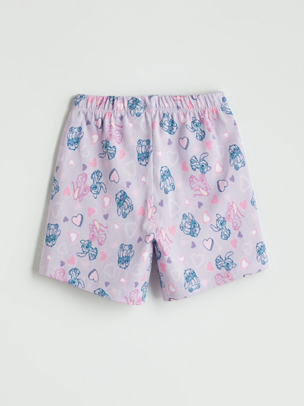 Pembe Stitch & Angel Baskılı Kız Çocuk Pijama Alt-5