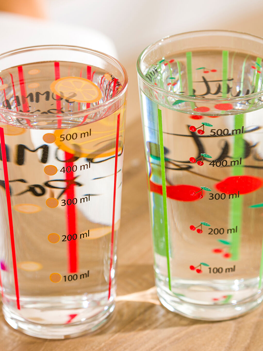 Karışık Baskılı Cam Bardak Seti 2'li 570 ml-3