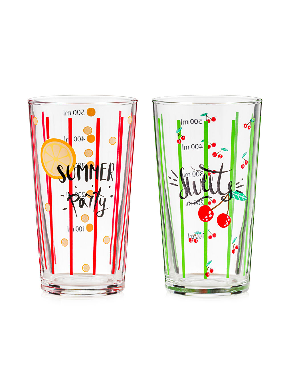 Karışık Baskılı Cam Bardak Seti 2'li 570 ml-5