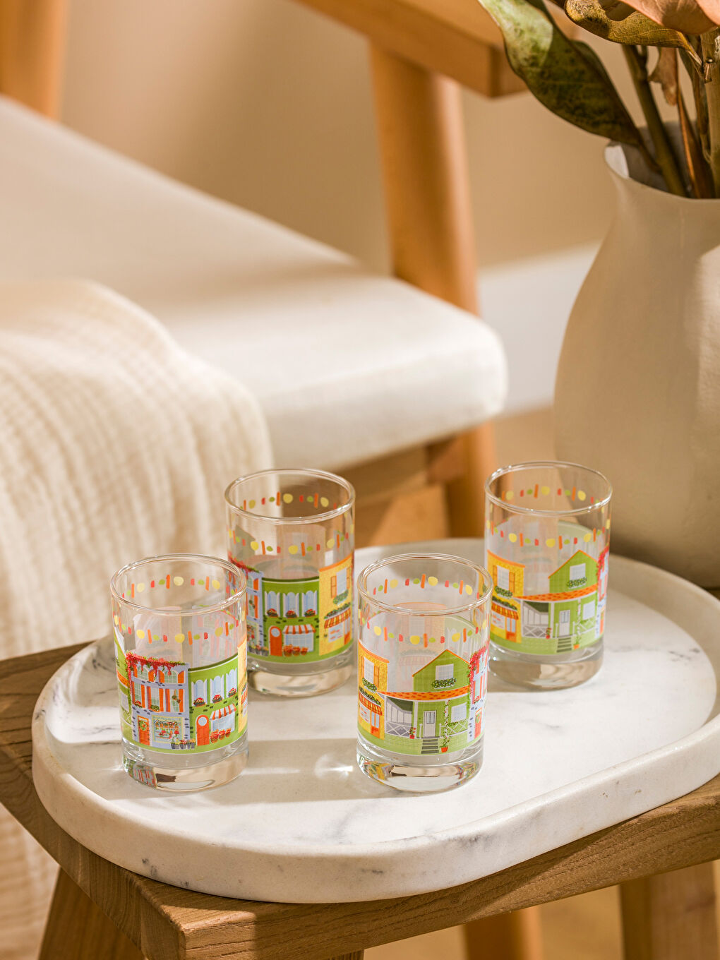Printed Glass Tumbler Set 4-pack 125 ml-1