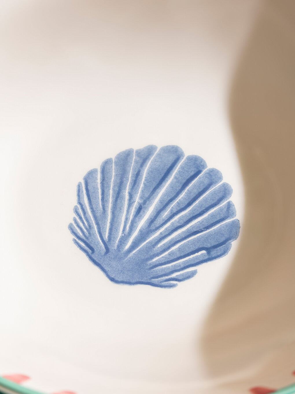Seashell Printed Ceramic Salad Bowl 25 cm-2
