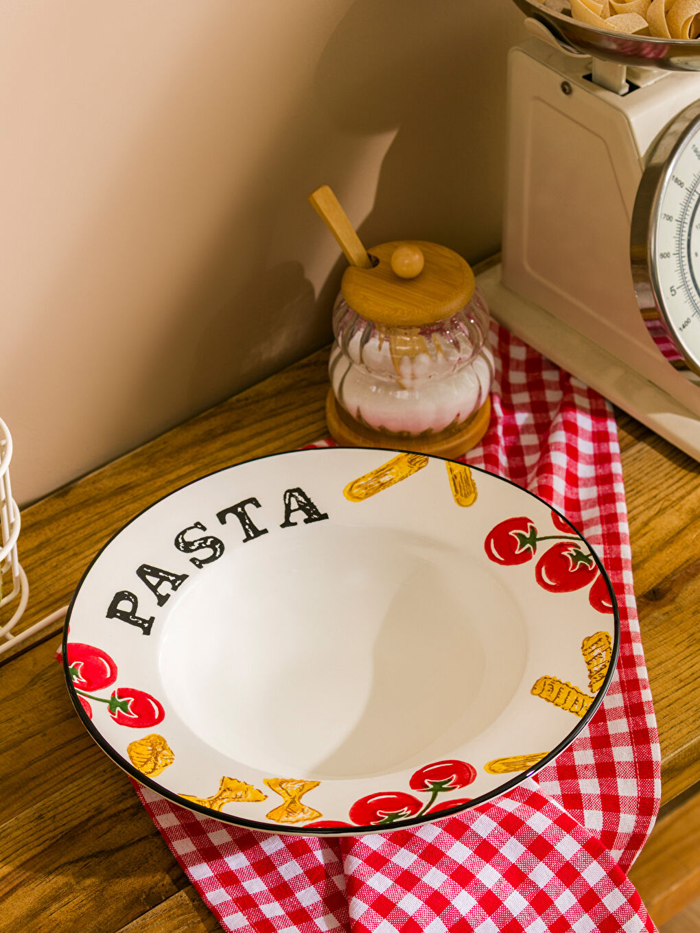 Karışık Baskılı Seramik Çukur Tabak 26 cm-1