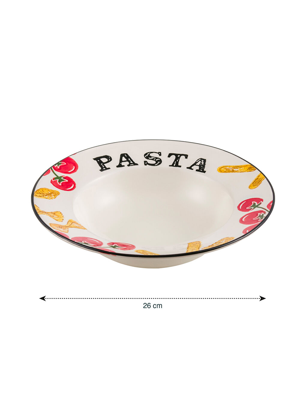 Karışık Baskılı Seramik Çukur Tabak 26 cm-3