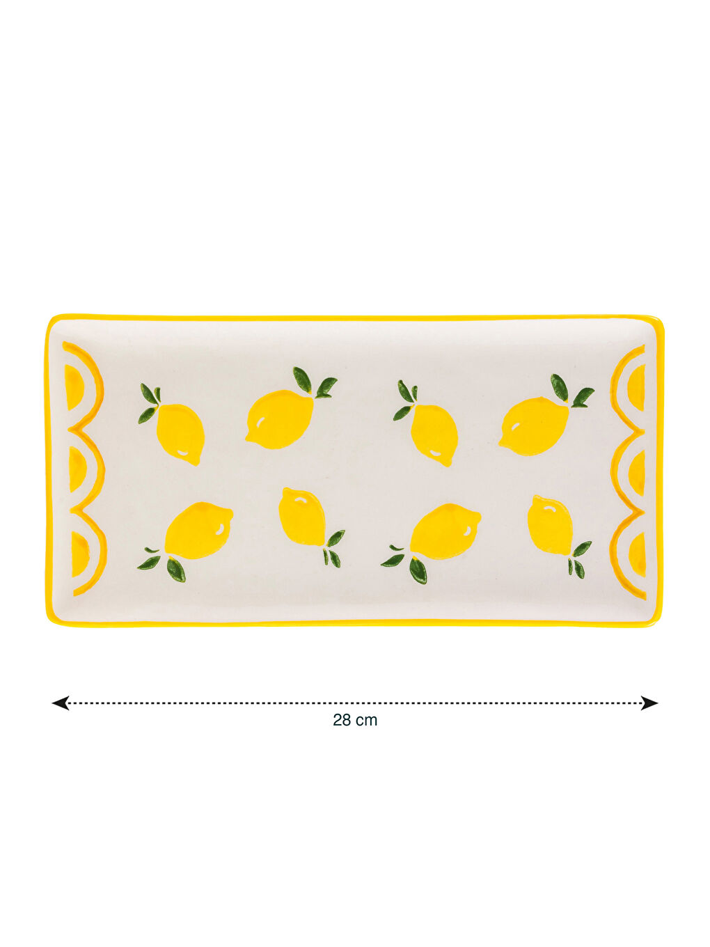 Sarı Limon Baskılı Seramik Sunum Tabağı 28 cm-2