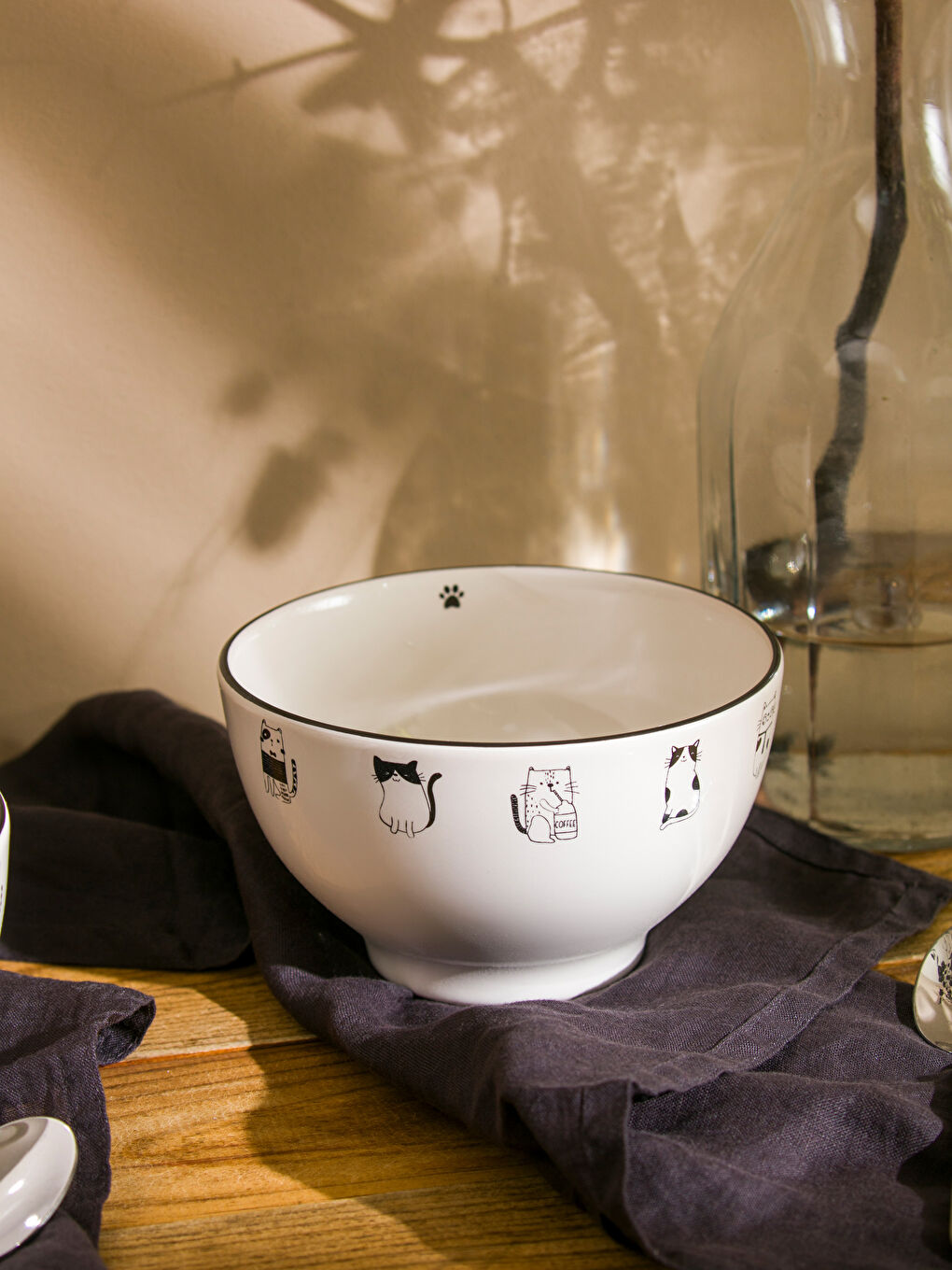 Karışık Hayvan Baskılı Seramik Kase 2'li 14 cm-1