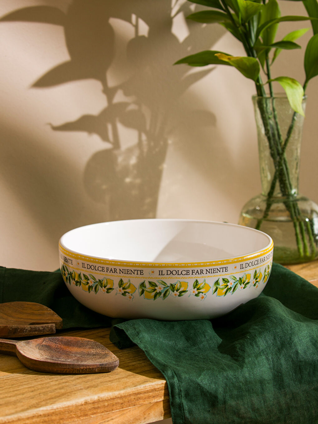 Лимон принтті керамикалық салат ыдысы 20 см-1