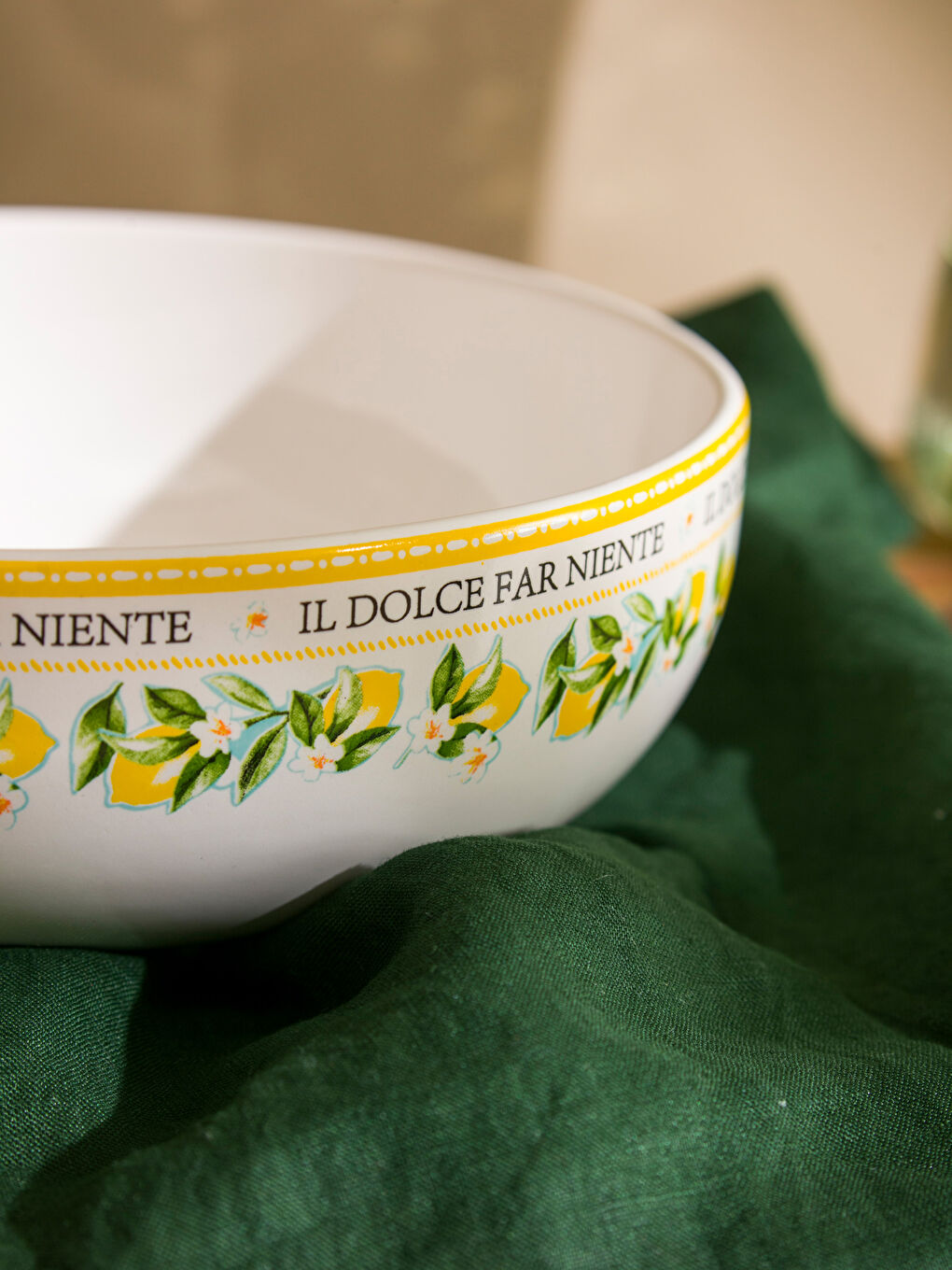 Лимон принтті керамикалық салат ыдысы 20 см-2