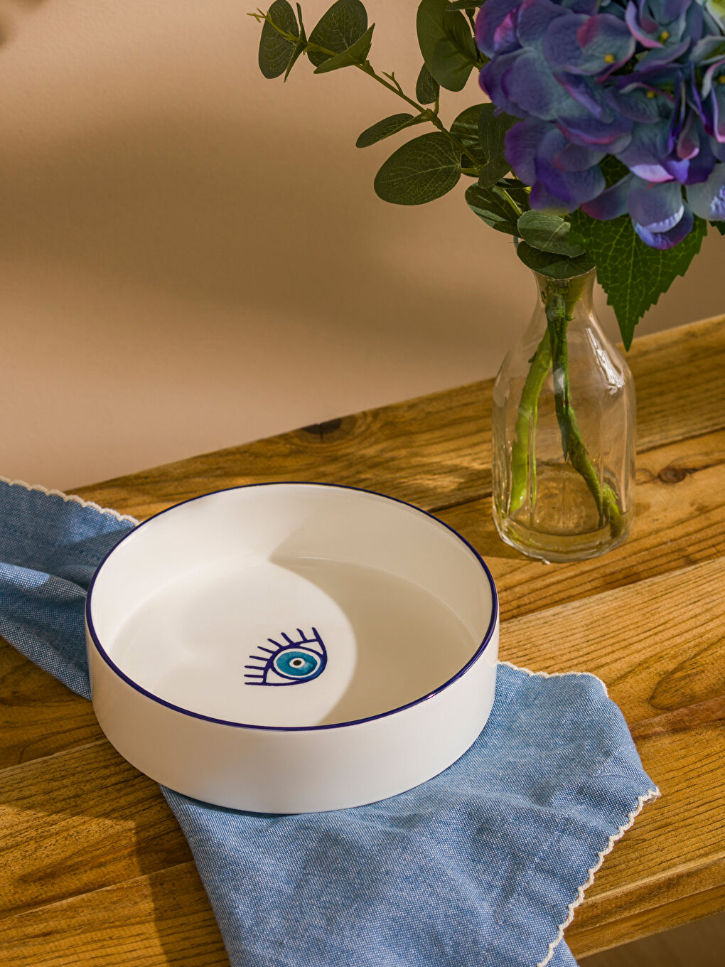 Karışık Göz Baskılı Seramik Salata Kasesi 17 cm