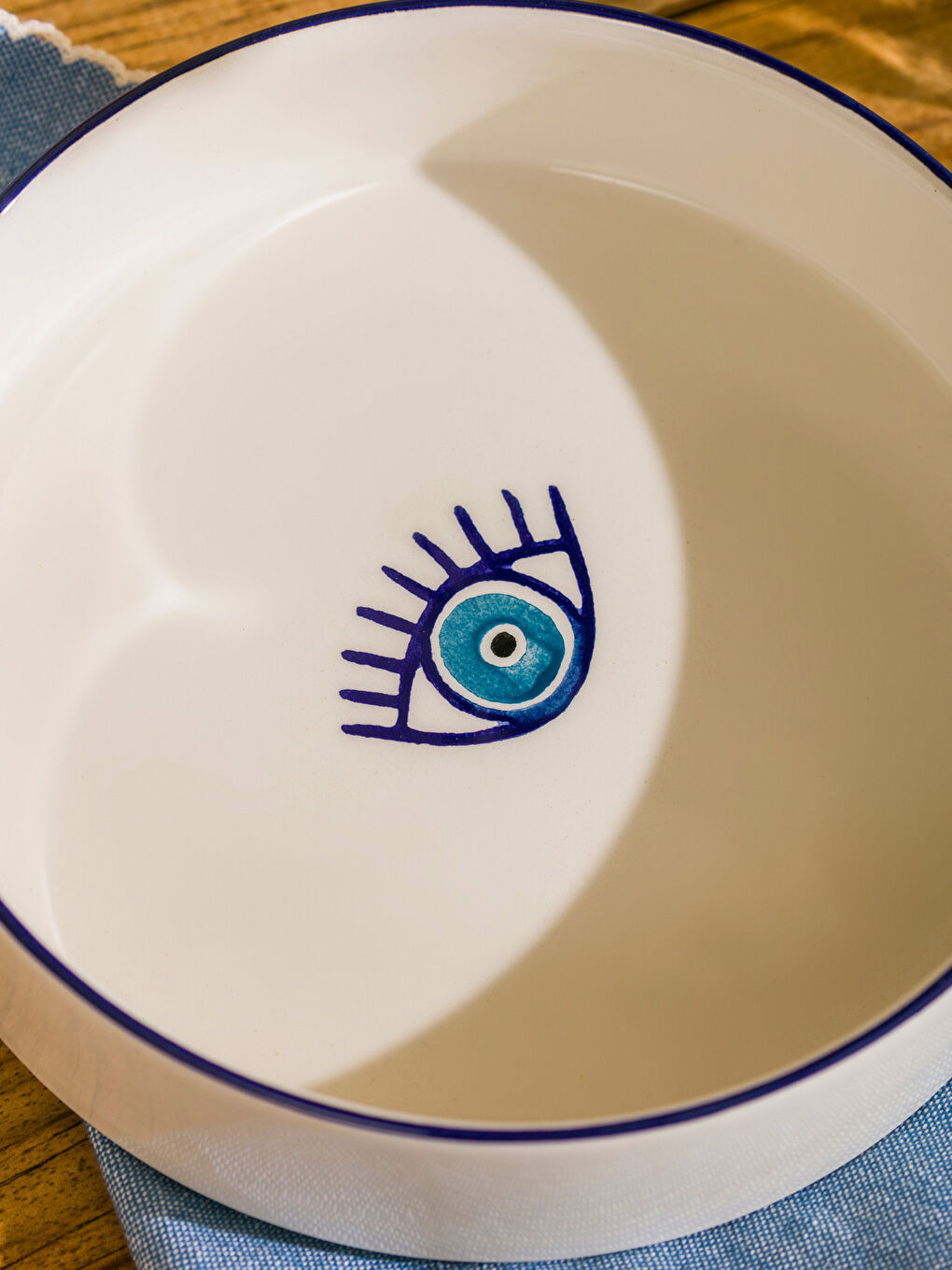 Karışık Göz Baskılı Seramik Salata Kasesi 17 cm-2