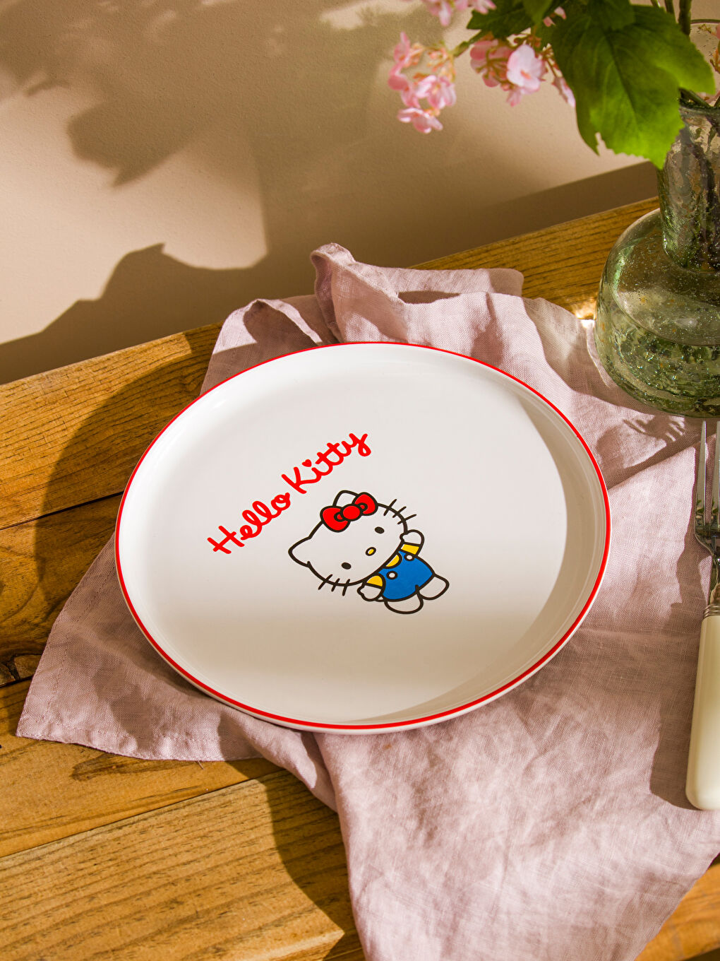 Karışık Hello Kitty Baskılı Seramik Pasta Tabağı-1