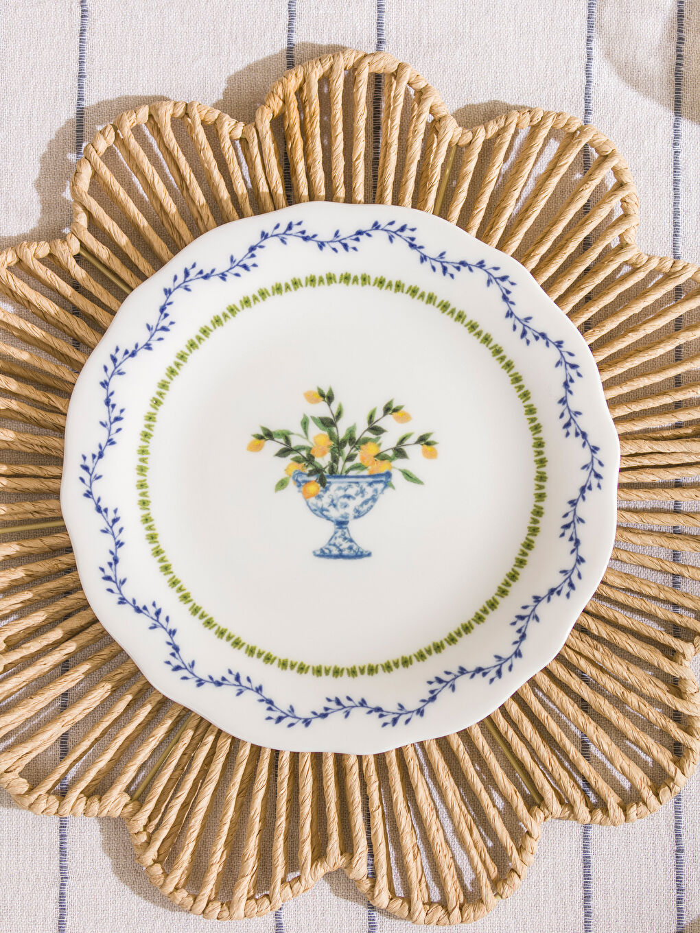 Karışık Baskılı Seramik Pasta Tabağı 21 cm-1