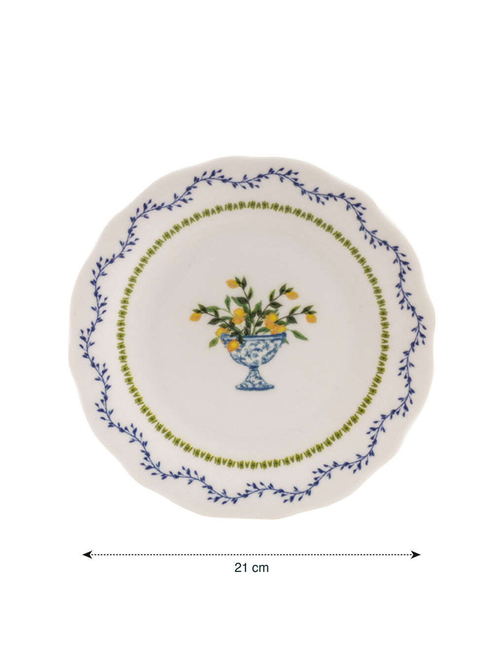 Karışık Baskılı Seramik Pasta Tabağı 21 cm-3