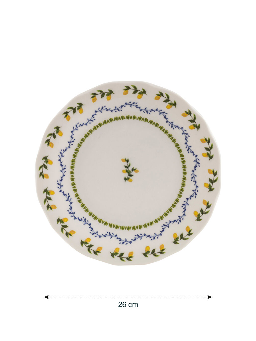 Karışık Çiçek Baskılı Porselen Servis Tabağı 26 cm-3