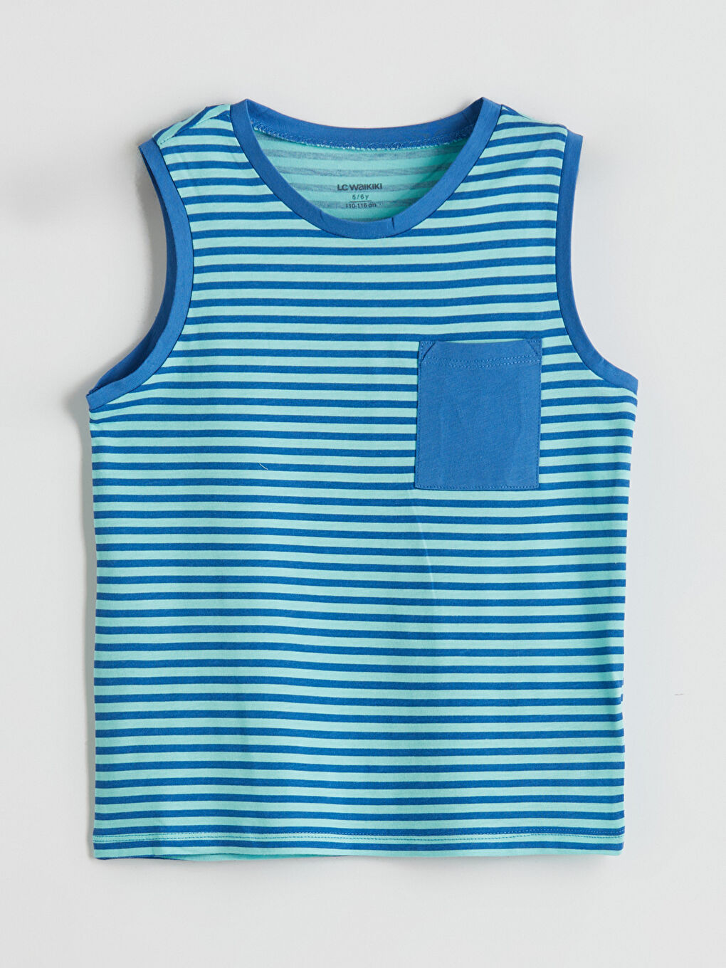 Mavi Bisiklet Yaka Dinozor Baskılı Erkek Çocuk Atlet