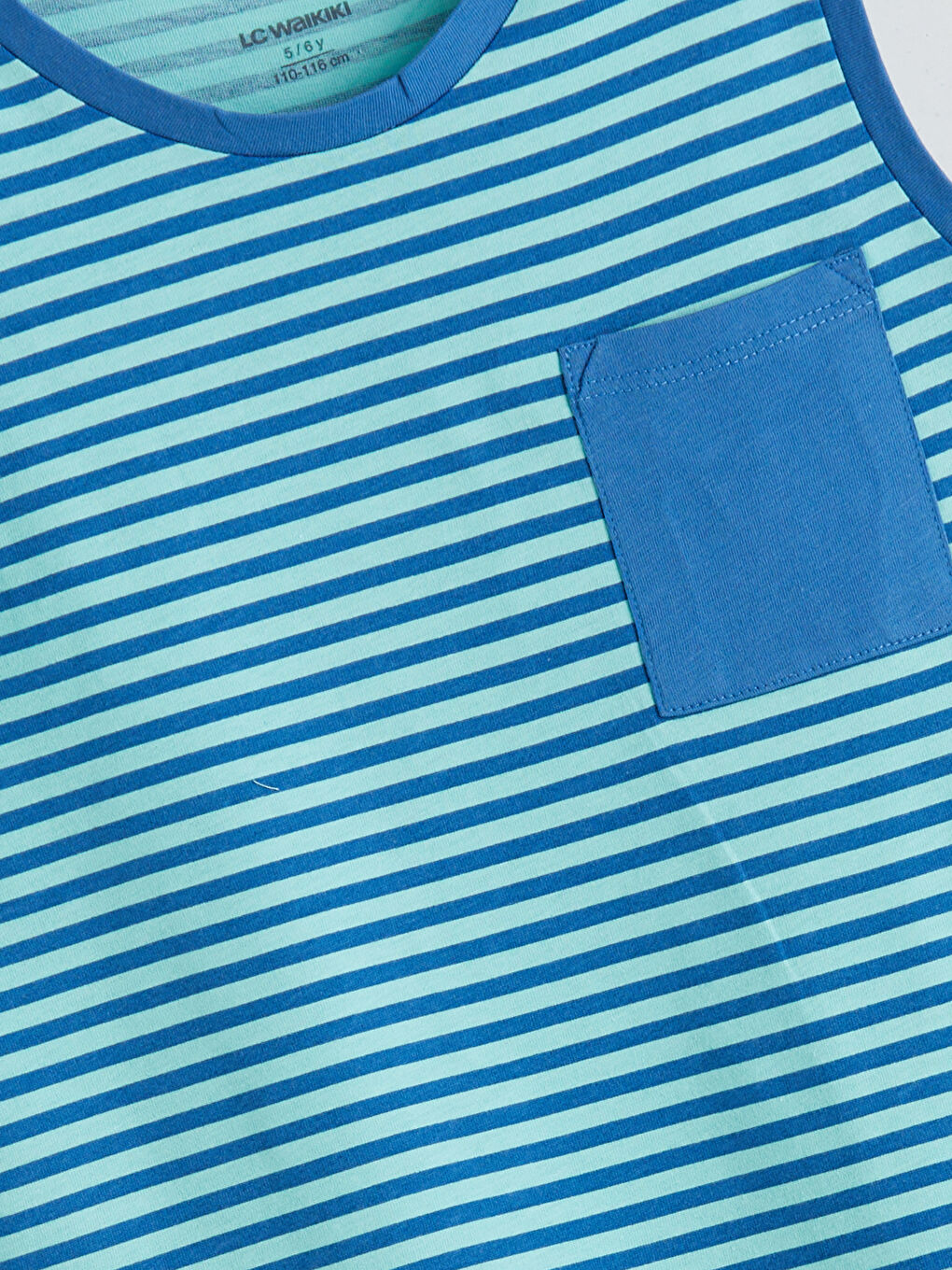 Mavi Bisiklet Yaka Dinozor Baskılı Erkek Çocuk Atlet-1