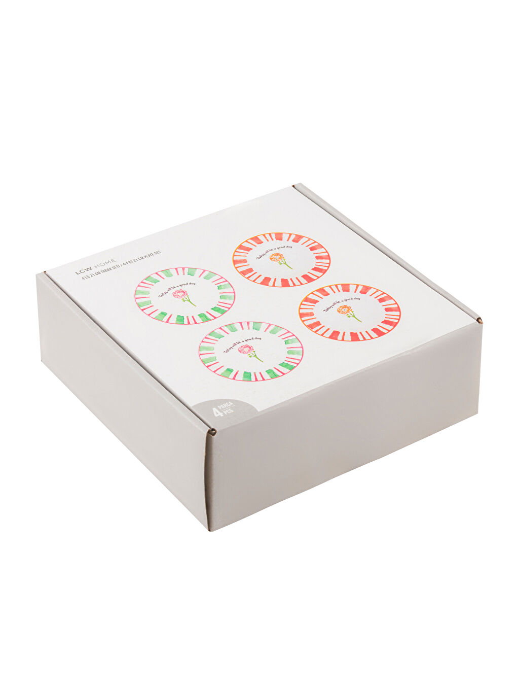 Printed Ceramic Cake Plate Set 4-pack 21 cm-3