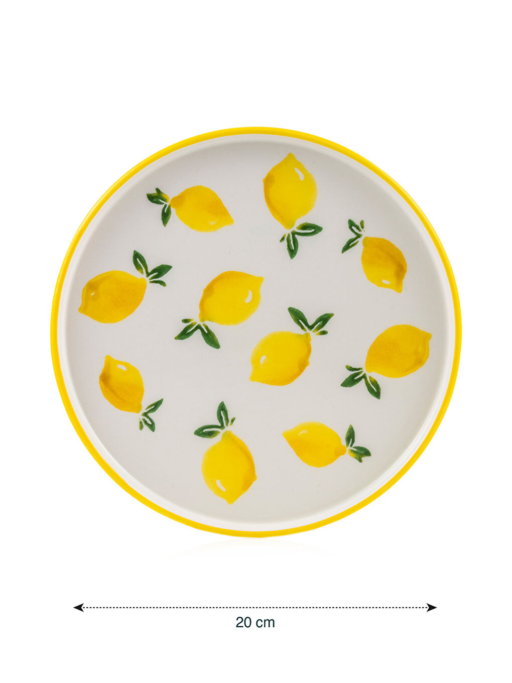 Sarı Limon Baskılı Seramik Tabak Seti 4'lü 20 cm-4