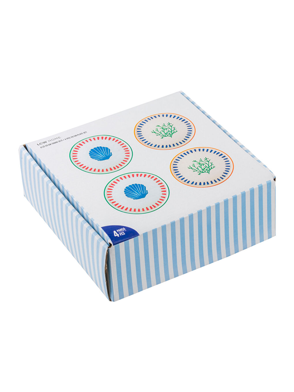 LCW HOME Karişik Baskılı Seramik Pasta Tabağı Seti 4'lü 20 cm - 3